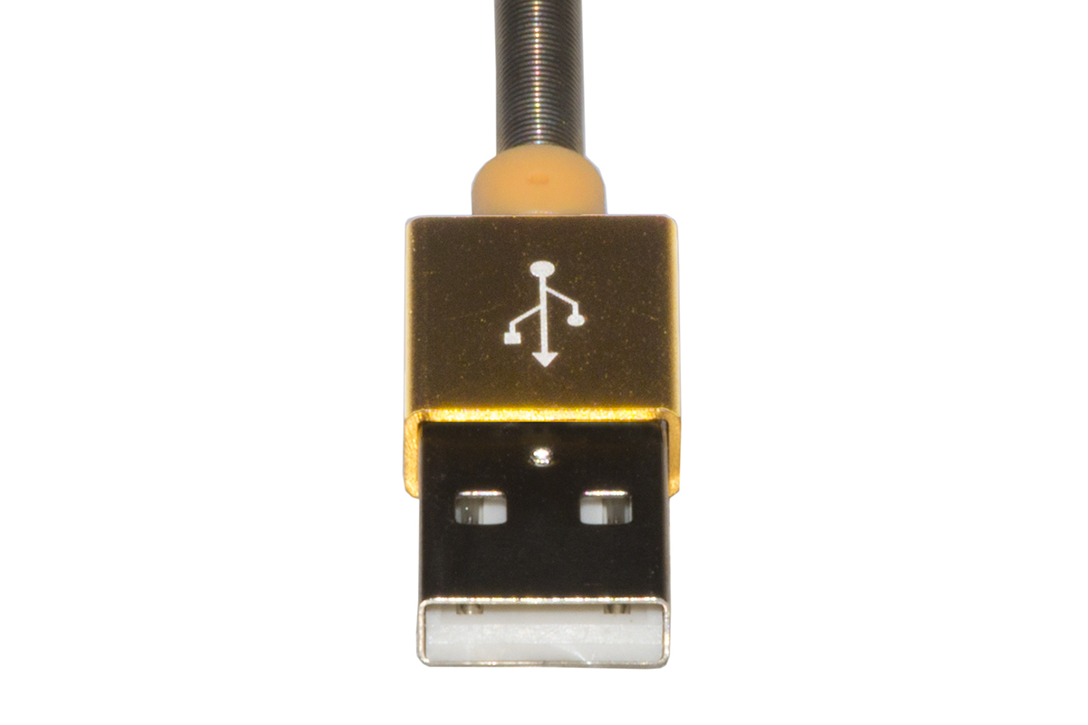Cavo usb – 8 poli per ip5 guaina morbida tpe mt 1 colore oro con protezione a molla sul connettore