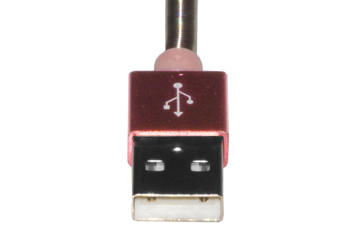 Cavo usb – 8 poli per ip5 guaina morbida tpe mt 1 colore rosa con protezione a molla sul connettore