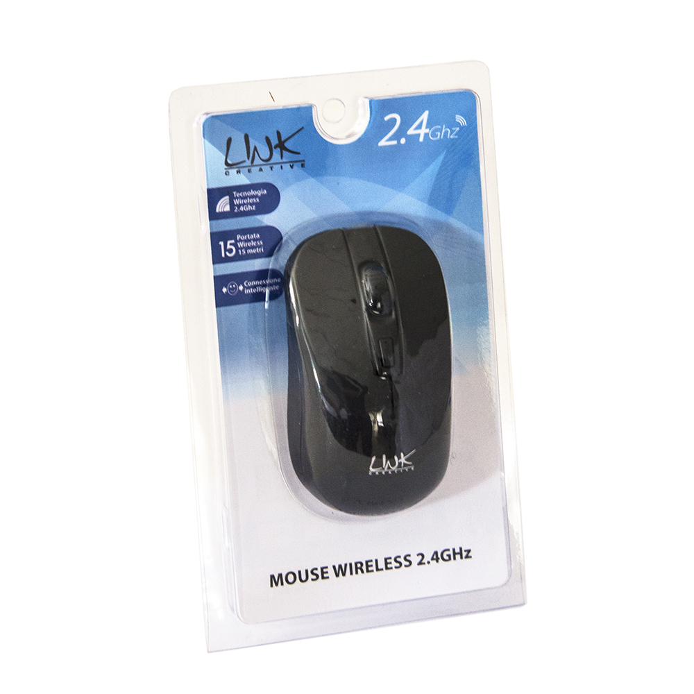 Mouse wireless 3 tasti nero ricevitore usb 1000 dpi