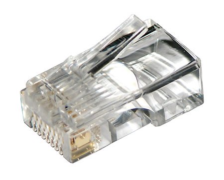 Connettore plug 8 poli cat. 5e utp non schermato rj45 per cavo rete flessibile