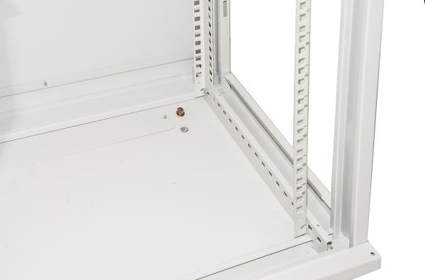 Armadio rack 19″ 12 unita’ da muro (a) 635 x (l) 600 x (p) 450 grigio disassemblato porta metallo chiuso