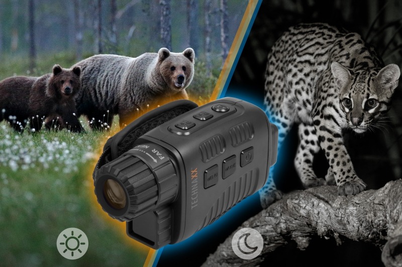 Telecamera a infrarossi per visione notturna con display per video e foto