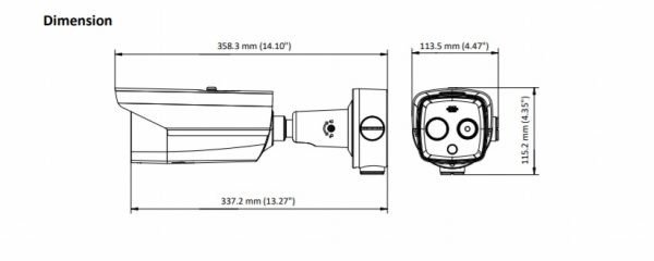 Telecamera Termica e Bi-Spectrum IP Bullet 160*120 3mm DS-2TD2617-3/PA