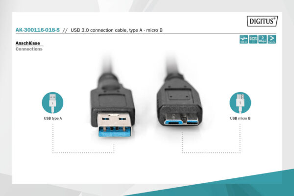CAVO USB 3.0 – MICRO USB B 3.0 MT 1,8