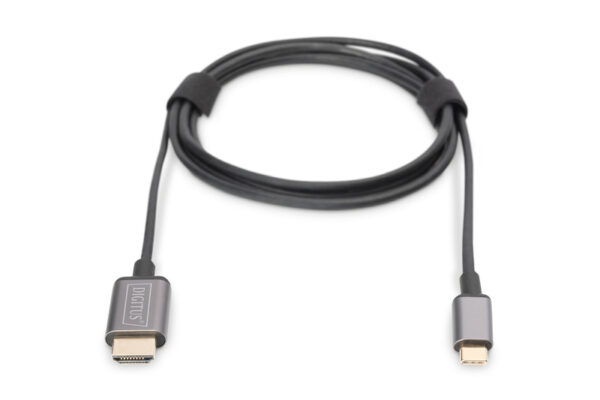ADATTATORE USB-C – HDMI 1,8 M 4K/30HZ, NERO, ALLOGGIAMENTO IN METALLO