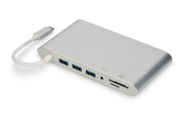 DOCKING STATION USB TIPO C CON USB 3.1 tipo C, HDMI 4K, MiniDP, VGA, 1 x USB 3.1, 3x USB3.0, RJ45, MicroSD, SD/MMC