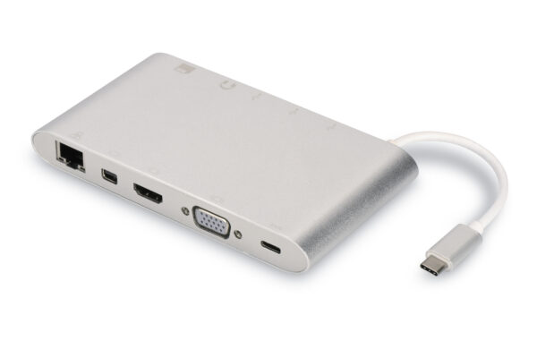 DOCKING STATION USB TIPO C CON USB 3.1 tipo C, HDMI 4K, MiniDP, VGA, 1 x USB 3.1, 3x USB3.0, RJ45, MicroSD, SD/MMC