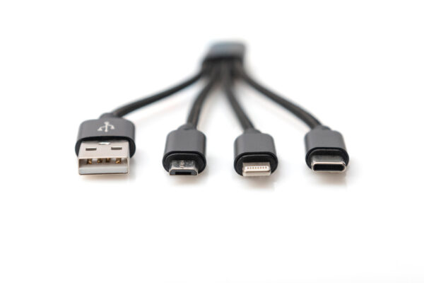 CAVO DI RICARICA 3 IN 1 USB A, Lightning + Micro USB + USB-C DIGITUS CM 15