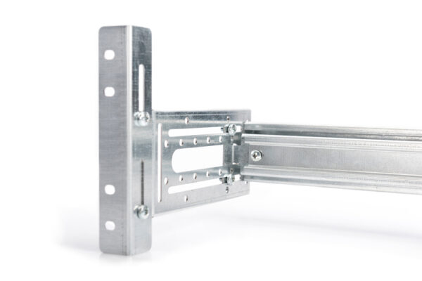 Supporto guida DIN 4U, 178x483x223 mm, galvanized incl. din rail, variable depth and height