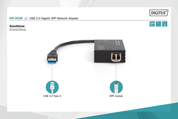 ADATTATORE USB3.0 GIGABIT PER MODULI SFP
