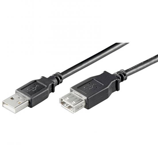 CAVO PROLUNGA USB 2.0 CONNETTORI A-A MASCHIO/FEMMINA – MT. 0,60 COLORE NERO