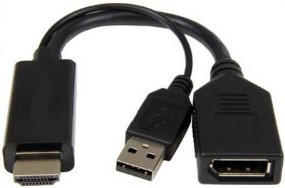 ADATTATORE ATTIVO HDMI MASCHIO – DISPLAYPORT 1.2 FEMMINA CON CONNETTORE USB 4K PER PC/NOTEBOOK HDMI A VIDEO DISPLAYPORT