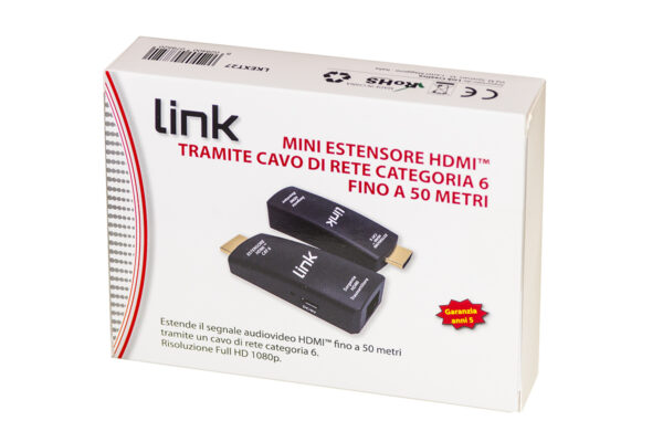 MINI ESTENSORE HDMI FULL HD TRAMITE CAVO DI RETE CATEGORIA 6 FINO A 50 METRI