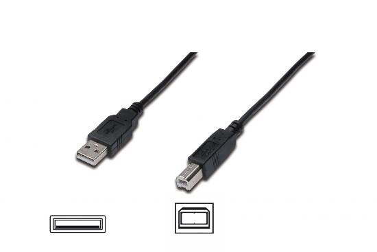 CAVO USB 2.0 CONNETTORI A-B, LUNGHEZZA MT. 1,80 COLORE NERO