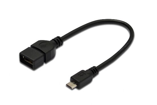 CAVO ADATTATORE USB 2.0 OTG, CONNETTORI MICRO USB B MASCHIO – USB A FEMMINA, 20 CM