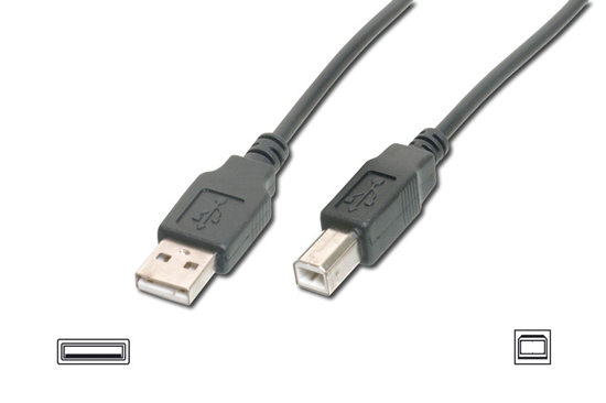 CAVO USB 2.0 CONNETTORI A-B, LUNGHEZZA MT. 1,80 COLORE NERO