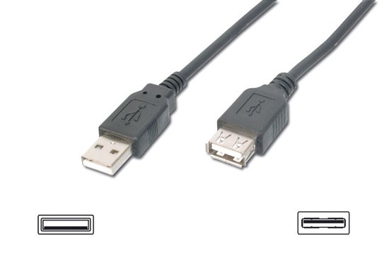 CAVO PROLUNGA USB 2.0 CONNETTORI A-A MASCHIO/FEMMINA – MT. 1,80 COLORE NERO