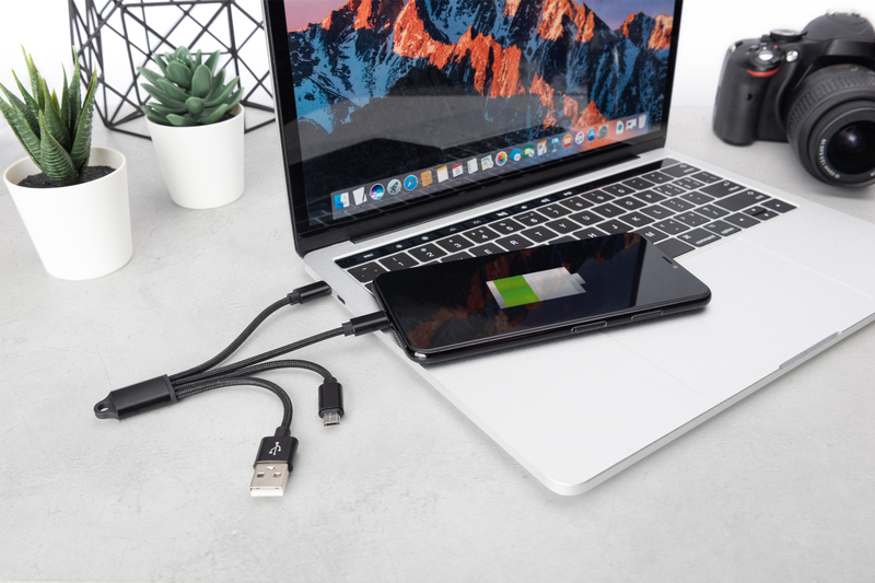 CAVO DI RICARICA 3 IN 1 USB A, Lightning + Micro USB + USB-C DIGITUS CM 15