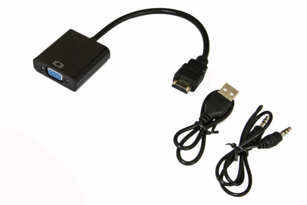 ADATTATORE HDMI ® MASCHIO A VGA FEMMINA CON AUDIO 3,5 MM E ALIMENTAZIONE USB