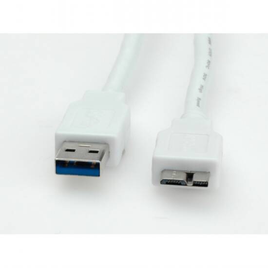 CAVO USB 3.0 CONNETTORI USB A – MICRO USB B MT. 3 COLORE BIANCO