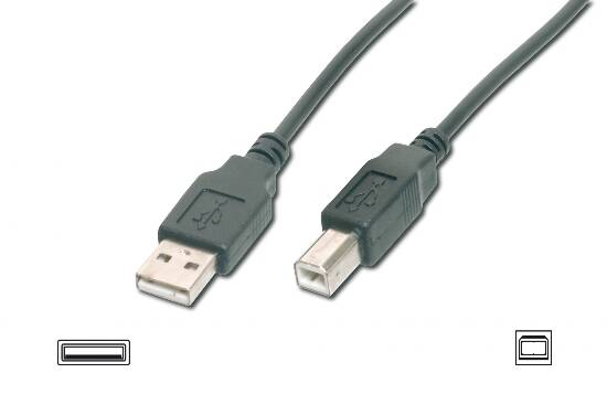 CAVO USB 2.0 CONNETTORI 1 X A MASCHIO – 1 X B MASCHIO MT. 5 COLORE NERO