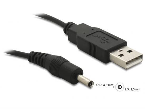 CAVO ALIMENTAZIONE USB CONNETTORE DC 3.5 x 1.35 MM. MT 1,50 DELOCK