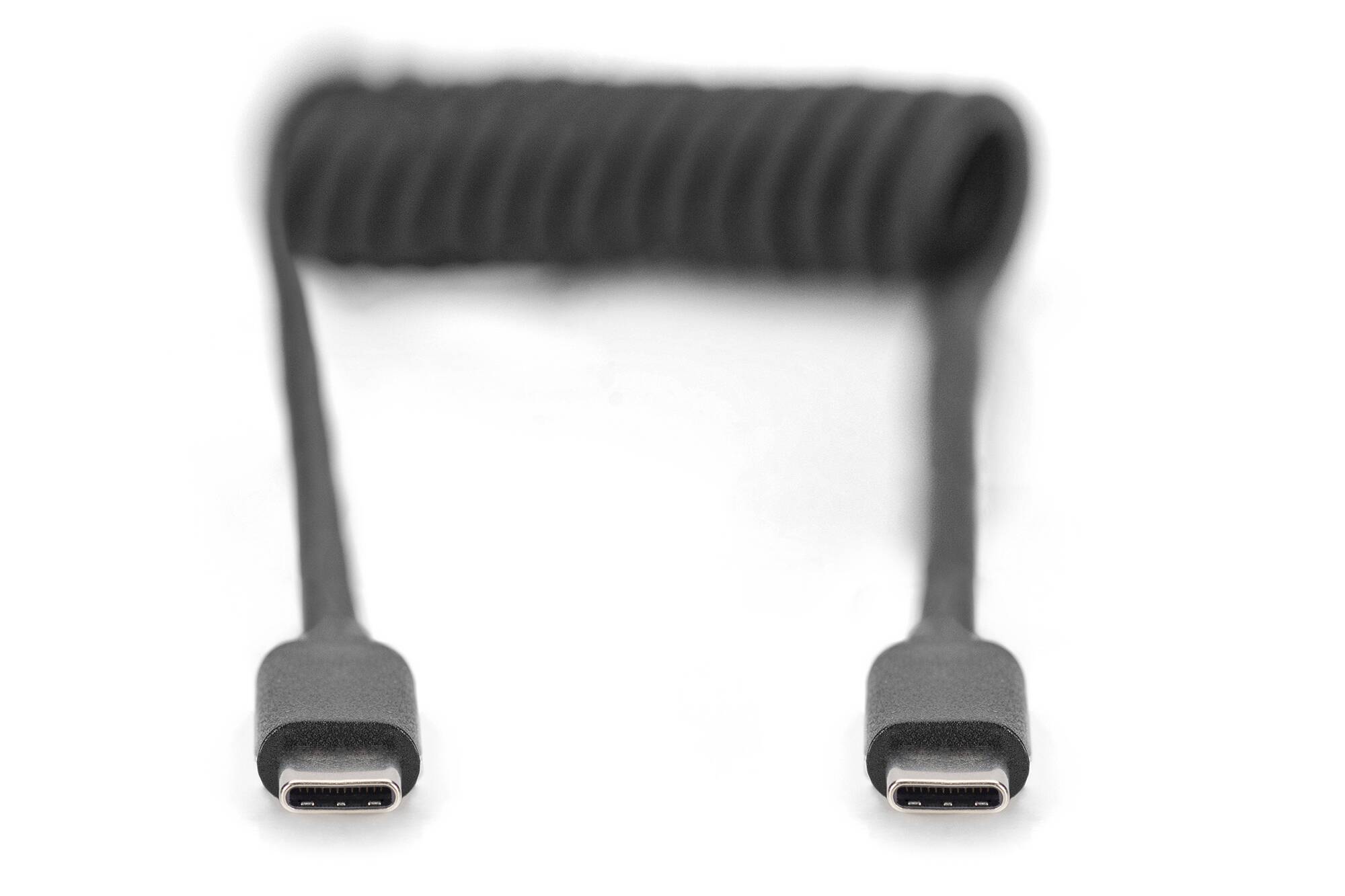 DIGITUS Cavo a spirale USB 2.0 – da USB – C a USB – C MT 1