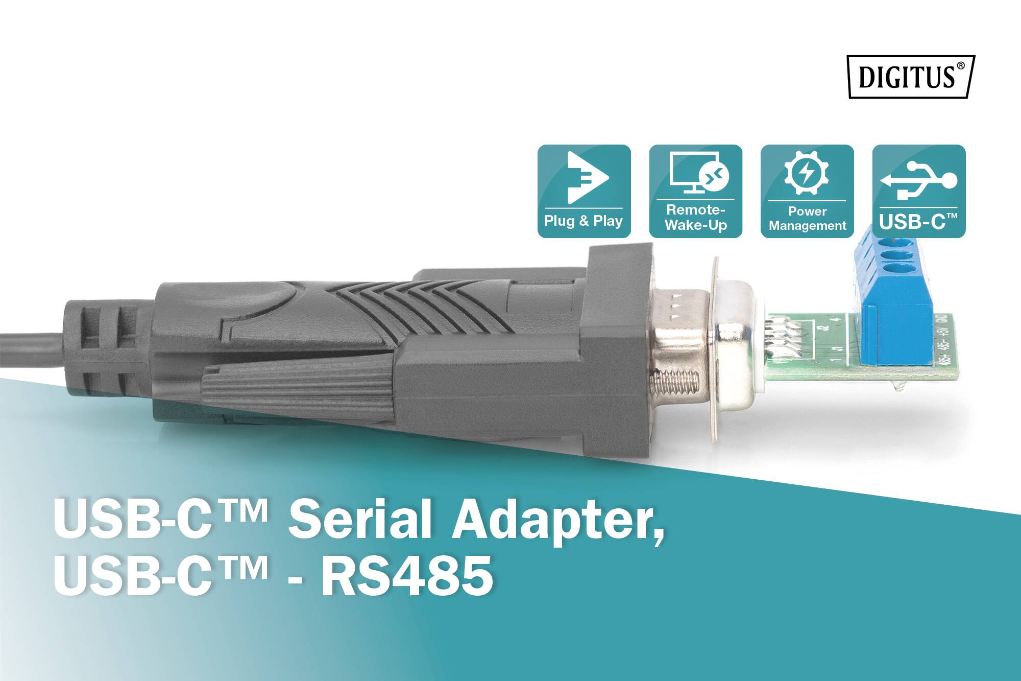 DIGITUS Adattatore seriale, USB-C – RS485