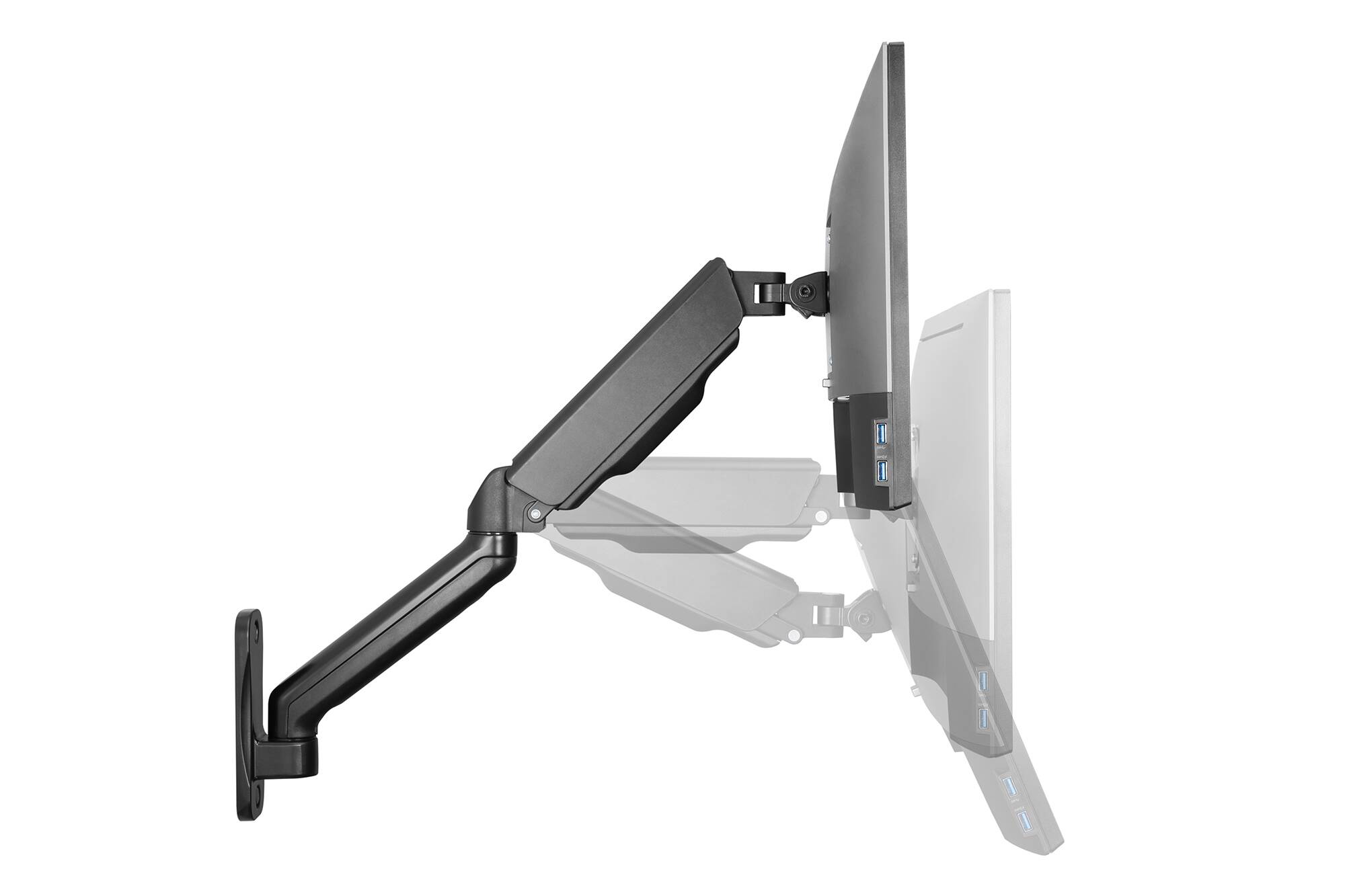 DIGITUS Supporto a parete universale per monitor con molla a gas e braccio orientabile