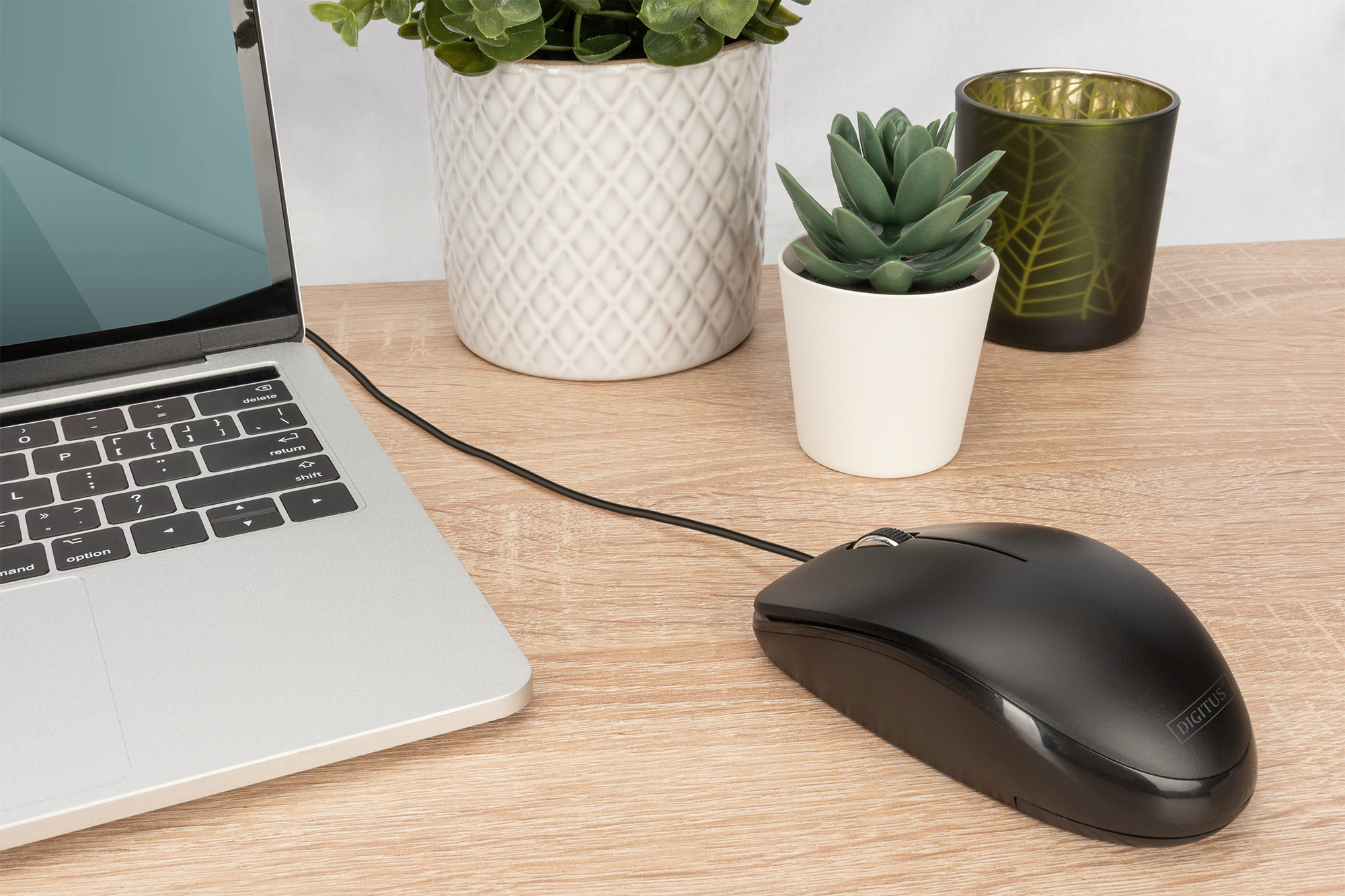 DIGITUS Mouse USB con cavo, 3 tasti, 1200 dpi