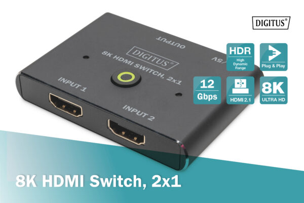 DIGITUS Switch HDMI 8K, 2×1