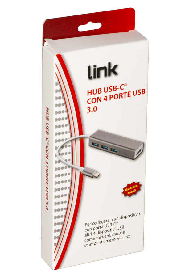 HUB USB-C CON 4 PORTE USB 3.0