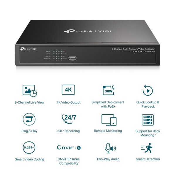 NVR 8 CANALI PoE Network Video Recorder TP-Link