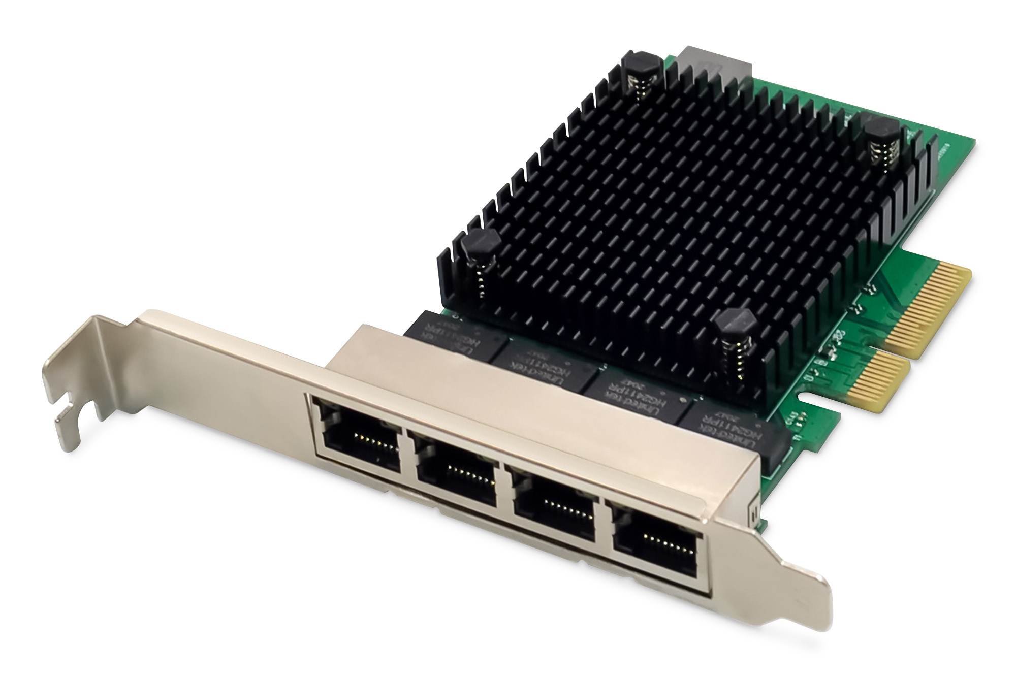 DIGITUS Scheda di rete a 4 porte 2,5 Gigabit Ethernet, RJ45, PCI Express, chipset Realtek