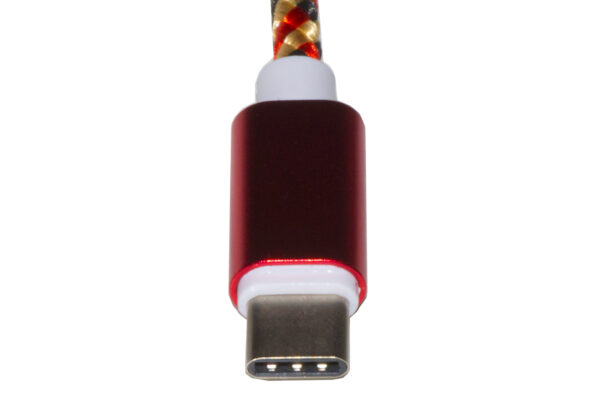 *CAVO USB-C MT 1 GUAINA INTRECCIATA COLORE ROSSO/ORO
