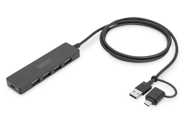 DIGITUS Hub USB 3.0, 4 porte, Slim Line