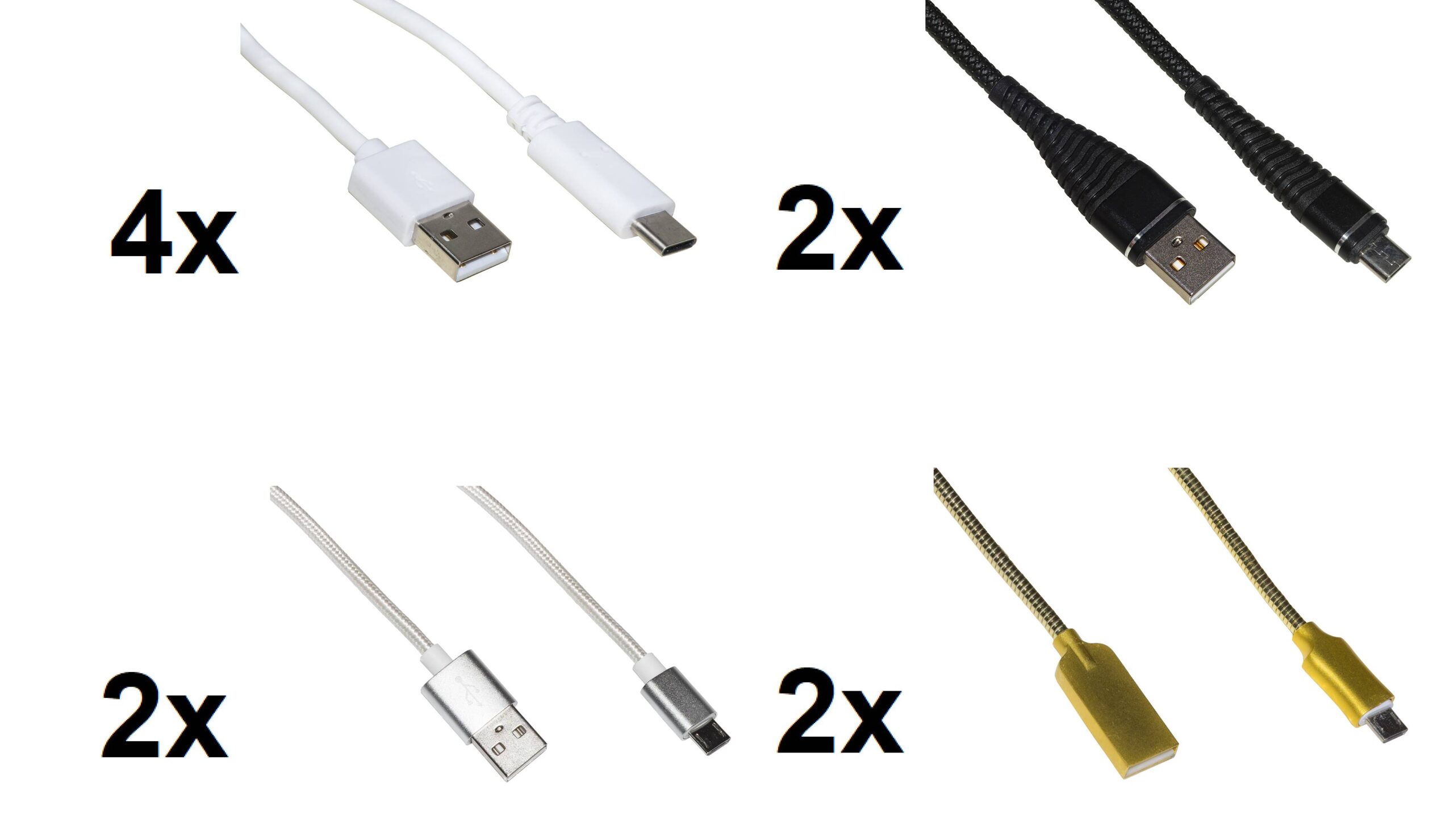 KIT 10 CAVI USB MT 1, USB-C E MICRO USB