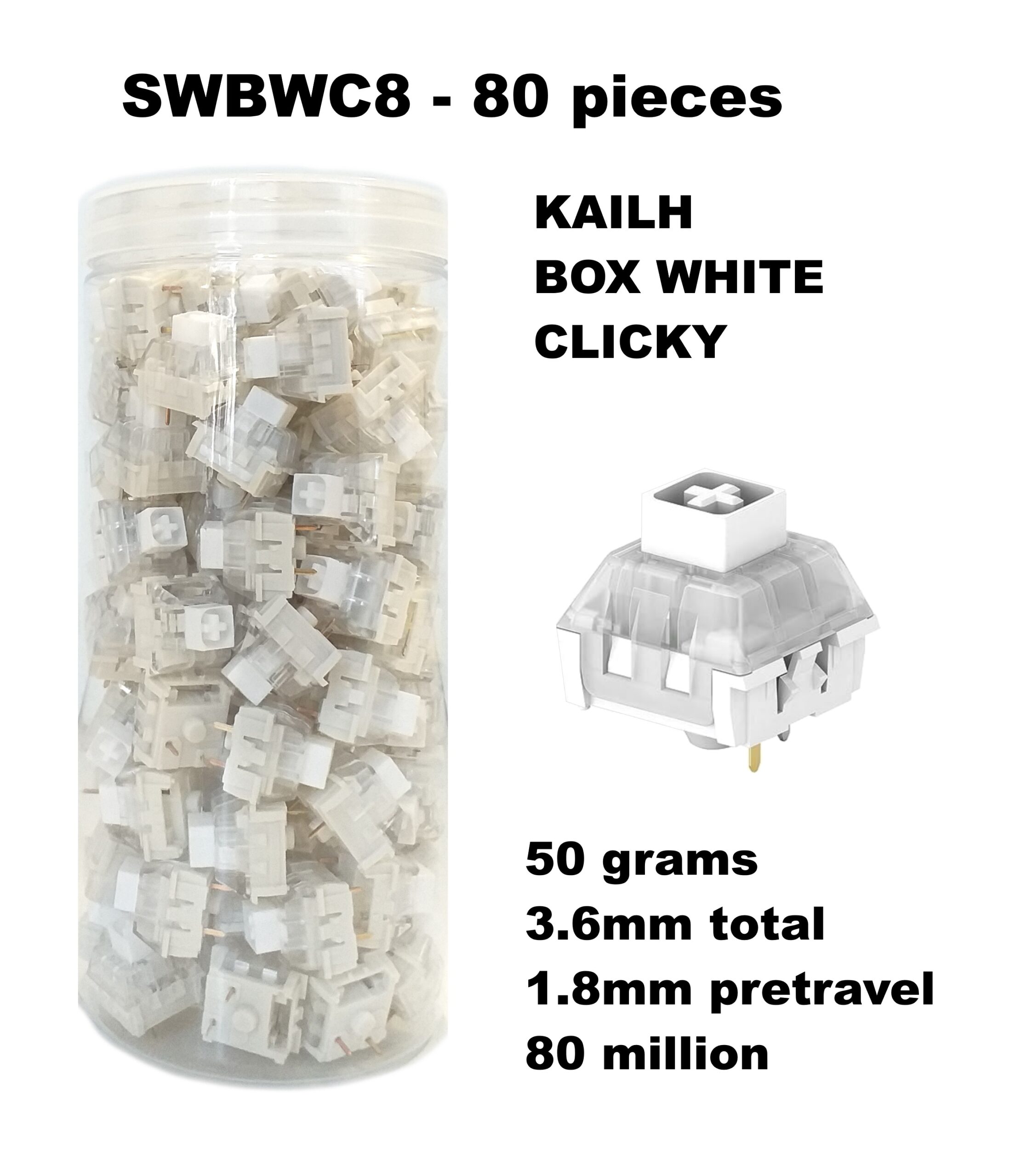 80 sottotastiKailh Box White Click-Bar
