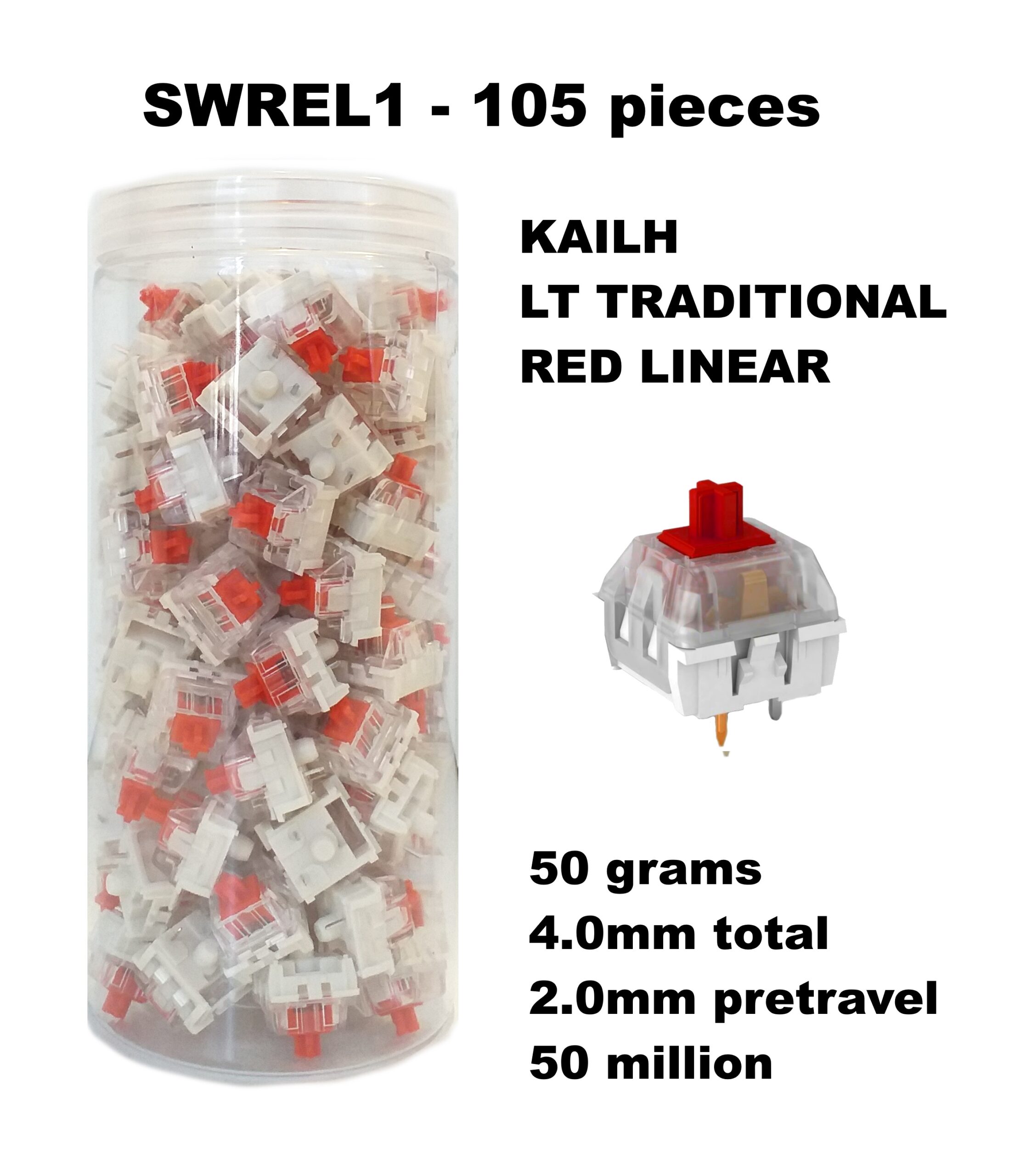Set 105 sottotasti Switch Kailh LT Red Linear