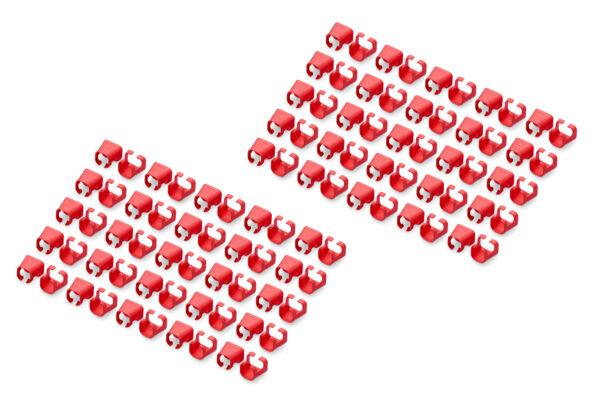 DIGITUS Confezione 100 pezzi clip colorate per cavi di rete – rosso