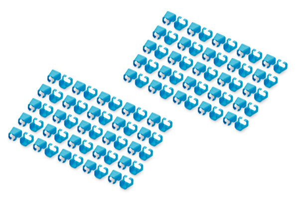 DIGITUS Confezione 100 pezzi clip colorate per cavi di rete – Blue